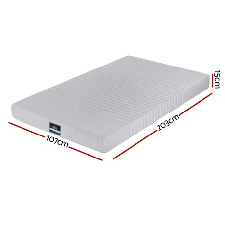 Giselle Bedding Cool Gel Memory Foam Mattress Charcoal 7-Zone Washable Bamboo Cover 15cm King Single