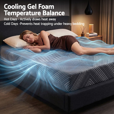 Giselle 25cm Queen Memory Foam Mattress Gel Infused Foam Removable Cover