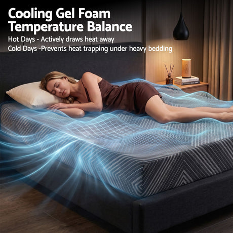 Giselle 25cm Single Memory Foam Mattress Gel Infused Foam Removable Cover