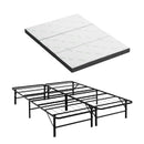 Giselle Folding Bed with Mattress Double Portable Foldable Guest Bed Bamboo Cover