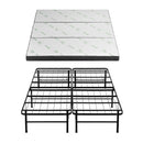Giselle Folding Bed with Mattress Queen Portable Foldable Guest Bed Bamboo Cover
