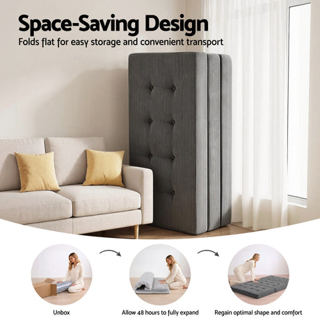 Giselle Double Folding Mattress 15cm Foldable Foam Portable Guest Sofa Bed Camping Mat