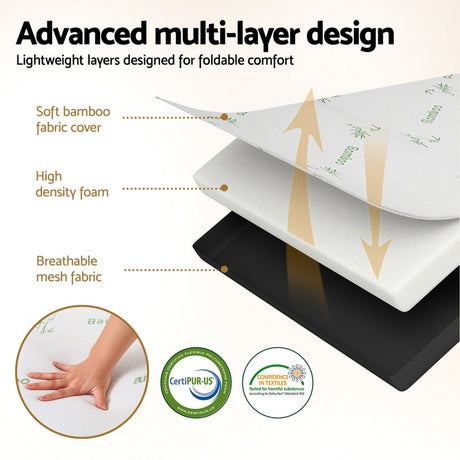 Giselle Foldable Mattress Folding Foam Mattresses Bamboo Double