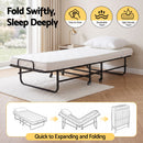 ARTISS Folding Bed with Mattress, Portable Rollaway 150kg Capacity 190CM