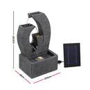 Gardeon Solar Fountain 5 Levels Cascading Water Feature Resin 50cm Black