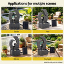 Gardeon Solar Fountain 5 Levels Cascading Water Feature Resin 50cm Black