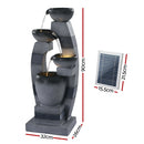 Gardeon Solar Fountain Water Feature Outdoor Fountain Indoor 4-Tier Bowl Cascading Grey