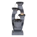 Gardeon Solar Fountain Water Feature Outdoor Fountain Indoor 4-Tier Bowl Cascading Grey