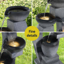 Gardeon Solar Fountain Water Feature Outdoor Fountain Indoor 4-Tier Bowl Cascading Grey