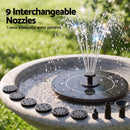 Gardeon Solar Fountain Pump Bird Bath Water Feature 17cm 165L/h Flow Black