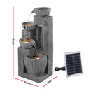 Gardeon Solar Fountains Water Features Cascading Design Polyresin 80cm Grey