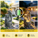 Gardeon Solar Fountains Water Features Cascading Design Polyresin 80cm Grey