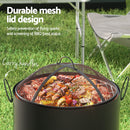 Grillz Fire Pit BBQ Portable Deep Bowl Outdoor Fireplace