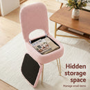 Artiss Storage Ottoman Vanity Stool Foot Stool Folding Back Pink