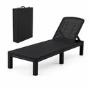 Gardeon Sun Lounge Outdoor Folding Recliner Patio Pool Beach Chair Rattan Black