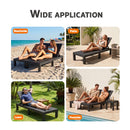 Gardeon Sun Lounge Outdoor Folding Recliner Patio Pool Beach Chair Slatted Black