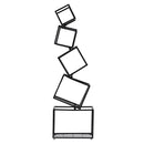 Artiss 5-Tier Bookshelf Metal Geometric Display Shelf Storage Organizer Black