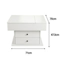 Artiss Lift Top Coffee Table Centre Table with Rotating Top Hidden Storage White