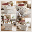Artiss Lift Top Coffee Table Centre Table with Rotating Top Hidden Storage White