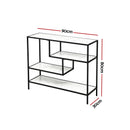 Artiss Console Table Entryway Hallway Marble Effect 4-Tier Storage Shelves White