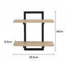 Artiss Set of 2 Floating Wall Shelf 2-Tier Wall-Mounted Display Ledge Wood & Metal