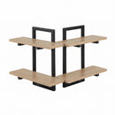Artiss Set of 2 Floating Wall Shelf 2-Tier Wall-Mounted Display Ledge Wood & Metal