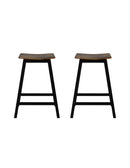 Artiss Bar Stools Set of 2 Kitchen Counter Stools Wooden Industrial Rustic Brown