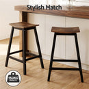 Artiss Bar Stools Set of 2 Kitchen Counter Stools Wooden Industrial Rustic Brown