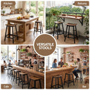 Artiss Bar Stools Set of 2 Kitchen Counter Stools Wooden Industrial Rustic Brown