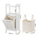 Artiss Bathroom Storage Cabinet Tilt Out Laundry Hamper Tall Organiser White