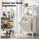 Artiss Bathroom Storage Cabinet Tilt Out Laundry Hamper Tall Organiser White