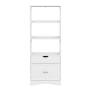 Artiss Bathroom Floor Storage Cabinet with 2 Drawers 3 Open Shelves 2 Doors White
