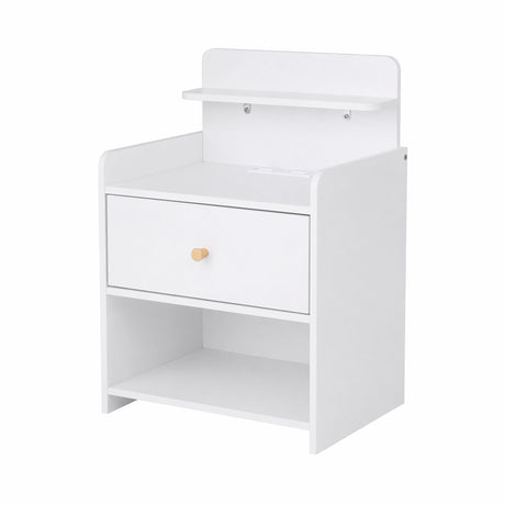 Artiss Bedside Table Drawer Charging Station White