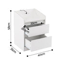 Artiss Bedside Table Nightstand with Charging Station 2 Drawers LED White