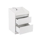 Artiss Bedside Table Nightstand with Charging Station 2 Drawers LED White