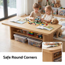 Artiss Coffee Table 110cm Center Table with 2-Tier Open Storage Shelf Wood