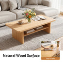 Artiss Coffee Table 110cm Center Table with 2-Tier Open Storage Shelf Wood