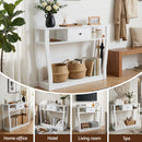 Artiss Console Table Entryway Hallway Sofa Side Table Drawer Shelf 100CM White