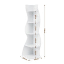 Artiss 5-Tier Bookshelf Corner Shelf S-shaped Storage Rack White