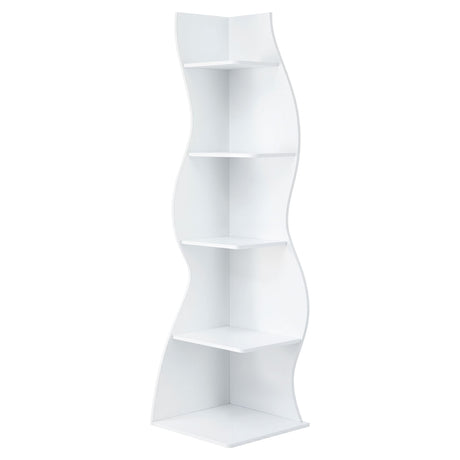 Artiss 5-Tier Bookshelf Corner Shelf S-shaped Storage Rack White