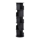 Artiss 5 Tiers Bookshelf Swivel Bookcase Display Shelves Stand Round Black