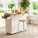 Artiss Kitchen Island Trolley Rolling Serving Cart Storage Drawer Cabinet 90cm White