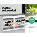 Artiss Shoe Cabinet Bench Set Flip Drawer Hallway Living Room White