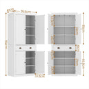 Artiss 2x Buffet Sideboard Cabinet 6-Tier Storage Pantry Cupboard Drawer White