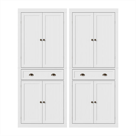 Artiss 2x Buffet Sideboard Cabinet 6-Tier Storage Pantry Cupboard Drawer White