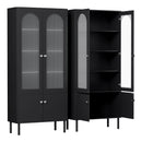 Artiss 2x Buffet Sideboard Cabinet Pantry 5-Tier Storage Cupboard Fluted Black