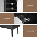 Artiss 2x Buffet Sideboard Cabinet Pantry 5-Tier Storage Cupboard Fluted Black