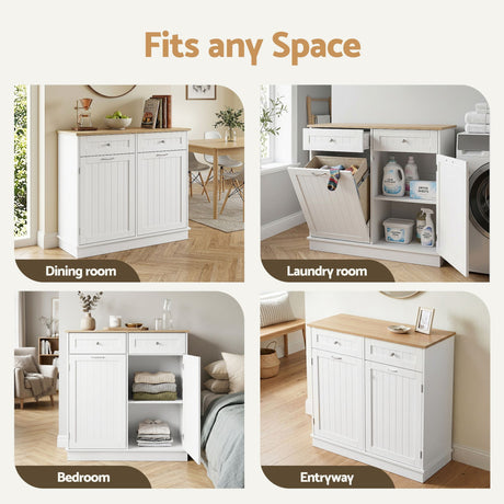 Artiss Buffet Sideboard Cabinet Kitchen Tilt Out Bin Holder Storage Cupboard