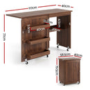 Artiss Folding Sewing Table Sewing Machine Desk Multi-functional Rolling Work Table Craft Station