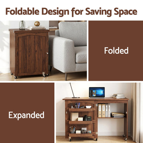 Artiss Folding Sewing Table Sewing Machine Desk Multi-functional Rolling Work Table Craft Station